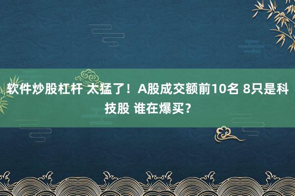 软件炒股杠杆 太猛了！A股成交额前10名 8只是科技股 谁在爆买？
